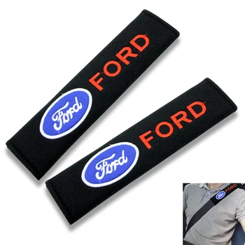 

2pcs Cotton Car Badge Seat Belt Shoulder Protection Cushion For Fords Focus 2 3 1 MK2 MK3 MK1 Fusion Accessories