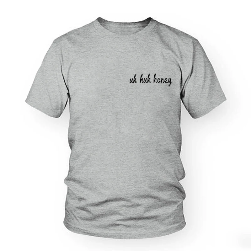 

Fashion Black White Tee Shirt Femme Tops Uh Huh Honey T-Shirt Harajuku Women Tops Punk Letters T Shirt Size S-3XL Hip Hop Cute