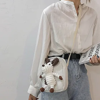 

New Style Women Bag Casual Cute Cartoon Decoration Shoulder Bag Concise Crossbody Bag