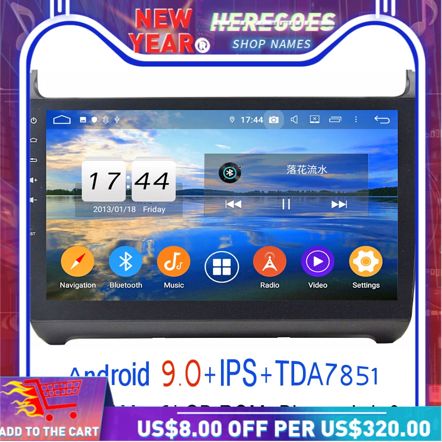 Android 10 0 64 Гб ROM 8 ядер для VW POLO 2015 автомобильный dvd плеер GPS ГЛОНАСС карта usb RDS радио