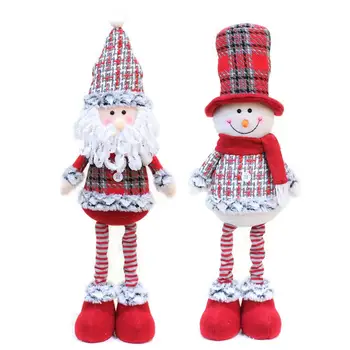 

Christmas Long Legged Swedish Santa Plush Doll Ornament Handmade Elf Toys Holiday Home Decor Kids Gift For New Year