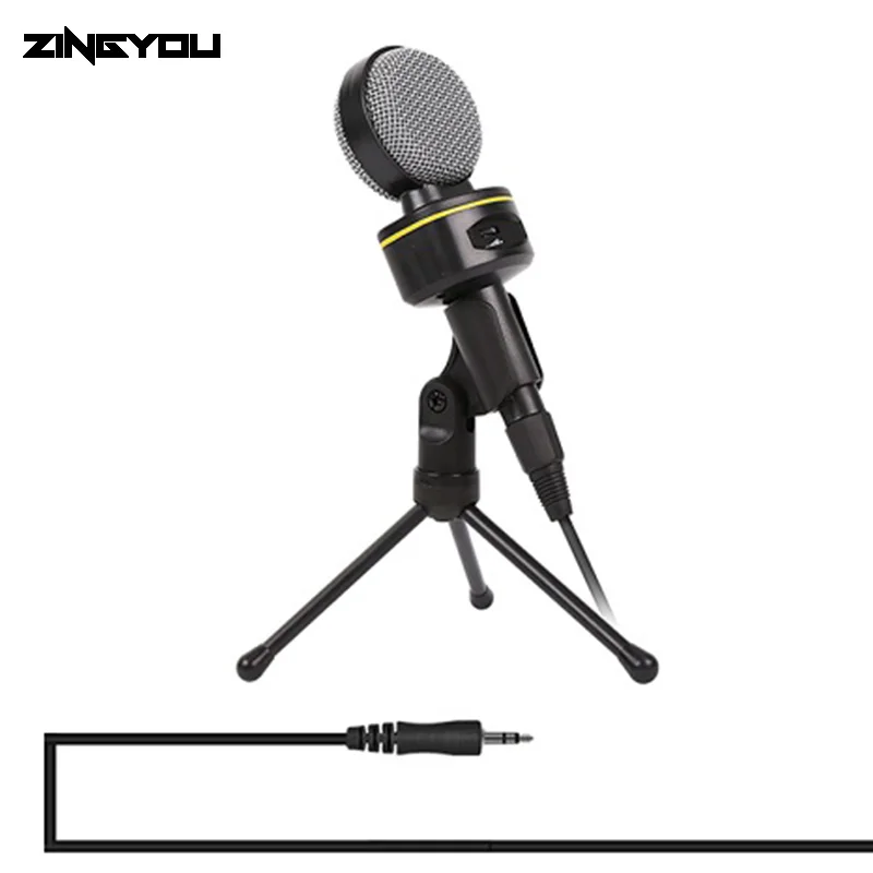 

ZINGYOU Microphone 3.5mm Wired Microfono For Computer PC Desktop Tripod Stereo Recording Mic Live Chatting Condenser Microphone