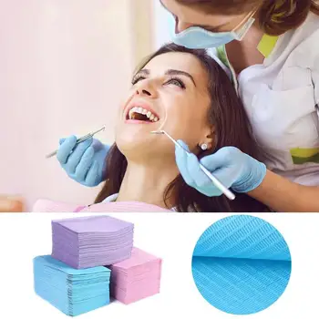 

125pcs Disposable Waterproof Medical Paper Dental Hygiene Bib Neckerchief