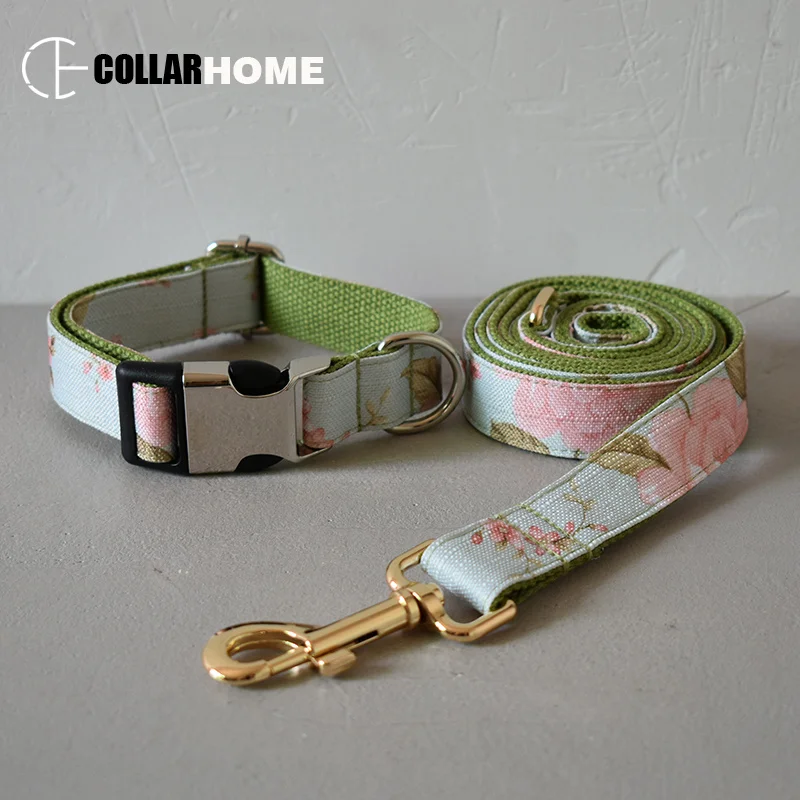 Dog Collar Leash Set Персонализированные Выгравированные нейлоновые ошейники для собак, набор поводков для средних и больших собак, сверхмощные товары для домашних животных, регулируемый ошейник для собак, ожерелье - Цвет: Dog Collar Leash Set