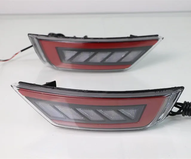 3 Functions 2 шт. светодиодный для Ford Ecosport 2013 светодиодный задний бампер светильник противотуманный фонарь стоп-сигнал Предупреждение светильник отражатель лампы - Цвет: 3 Functions