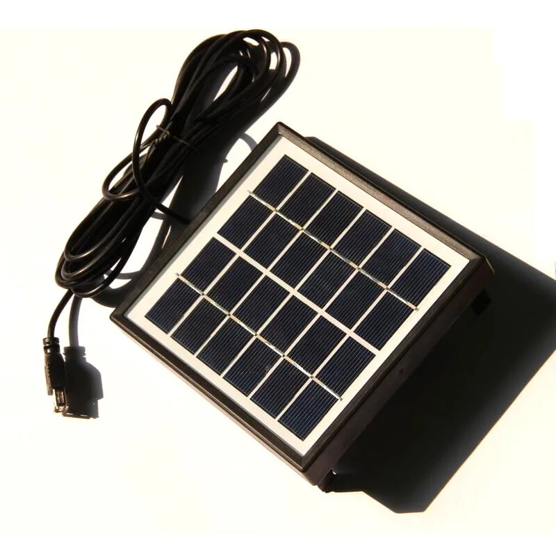 Polysilicon com Frame Solar para Jardim de Acampamento Painel Solar & 3 m Cabo Faça Você Mesmo Célula Alta Qualidade Portátil 6 v 5 w Usb