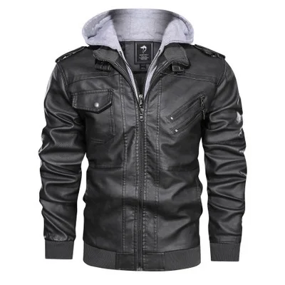 Friends Style Leather Jacket Men's Slim Zipper PU Jacket Autumn and Winter Men's Leather Jacket Jacket motorcycle jacket brown biker jacket Casual Faux Leather