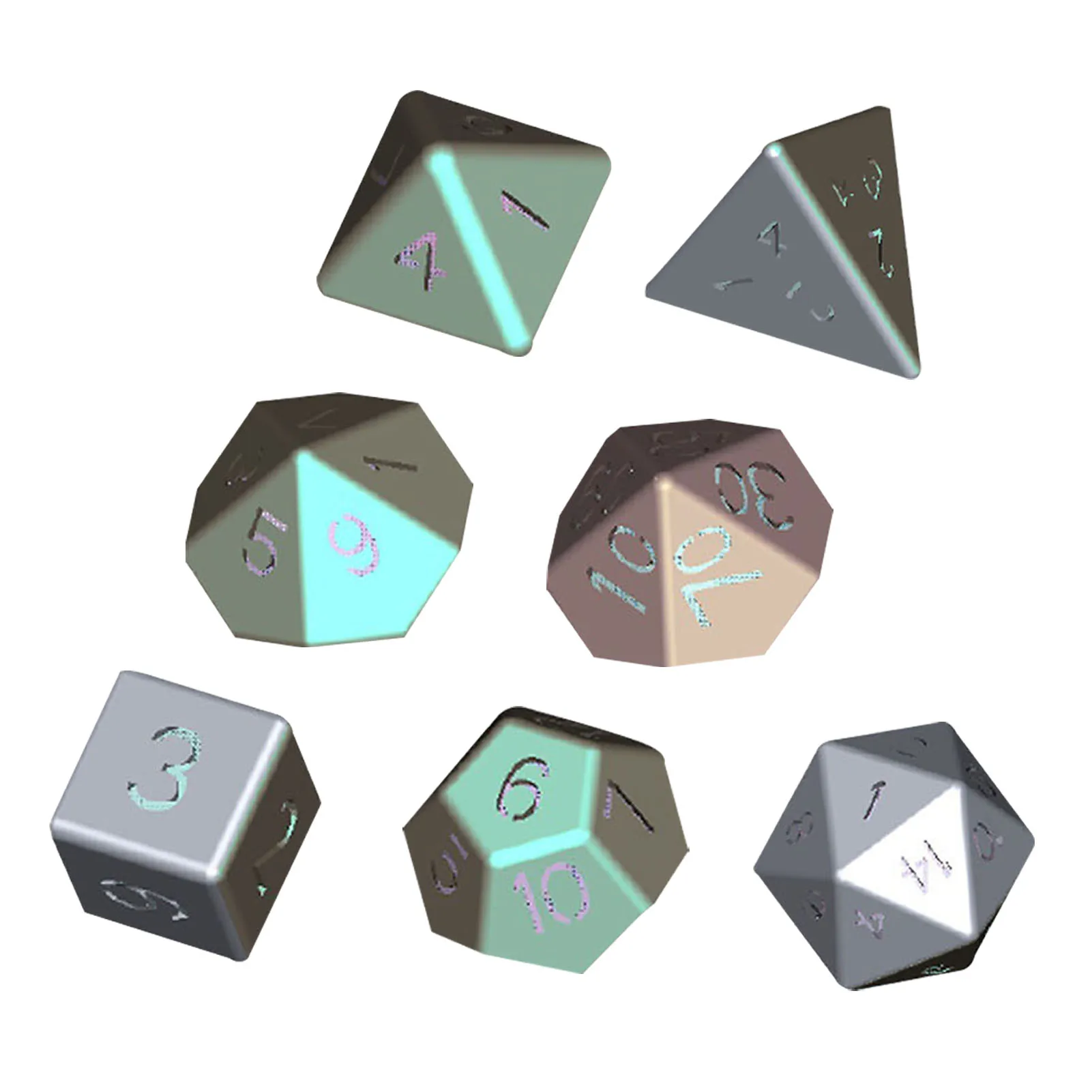 7pcs ABS Glow Dice Set Entertainment Toy KTV 6 Shapes Not Rechargeable For Party Board Games Polyhedral Bar Portable Funny Home | Спорт и