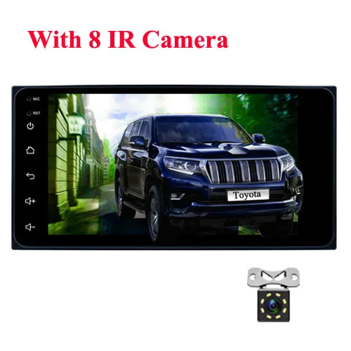 With 8 IR Camera Podofo Android 8,1 2Din автомобильный с радио, gps, wifi автомобильный аудио стерео 7 ''Автомобильный мультимедийный плеер 1+ 16 G Bluetooth 4,0 задний USB для toyota - Цвет: With 8 IR Camera