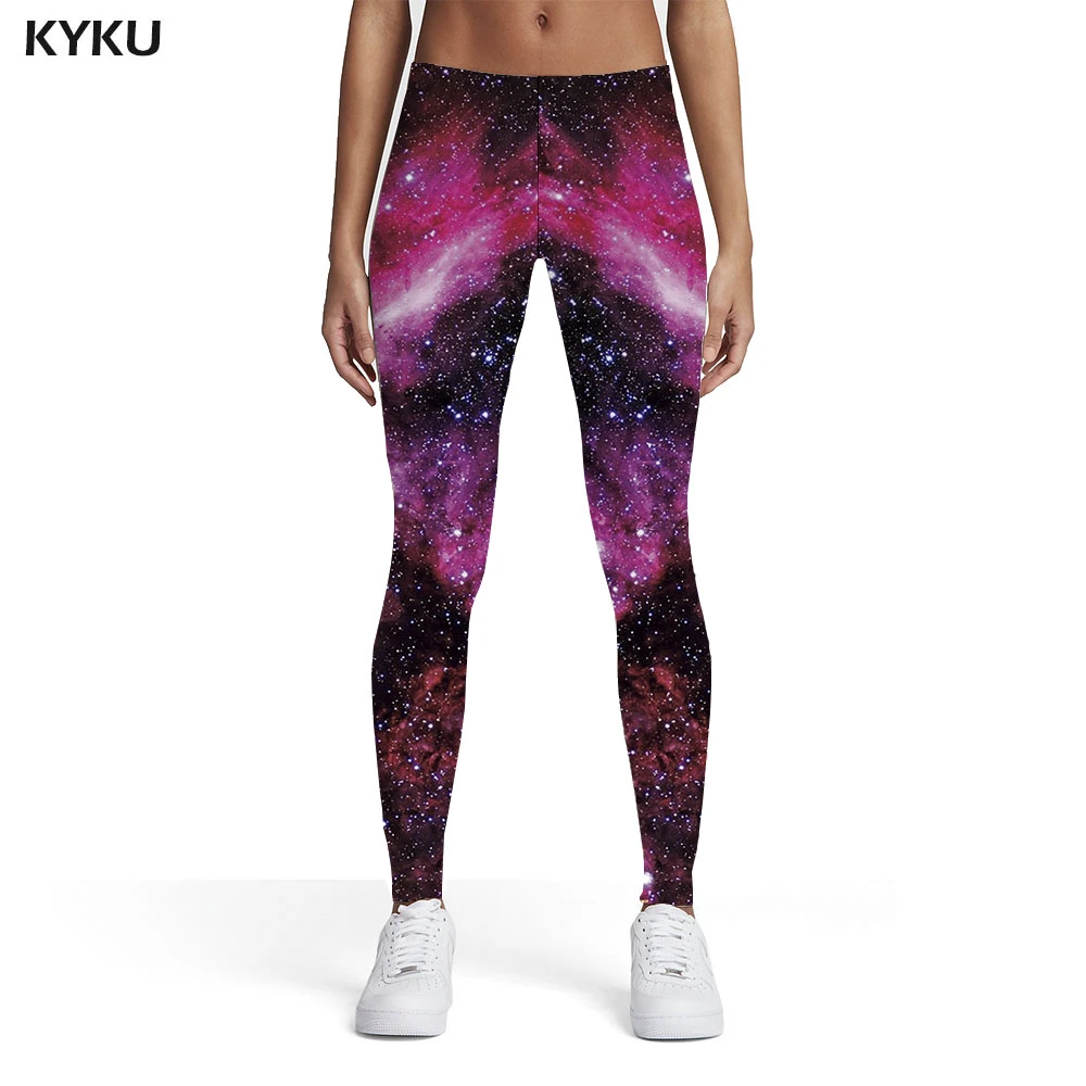KYKU Galaxy Leggings Women Nebula Elastic Universe Leggins Space Sexy