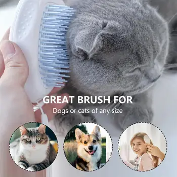 

Pet Massage Brush Handle Pet Grooming Massage Tool To Remove Loose Hairs Pet Self Cleaning Comb Washable For Cats Hair