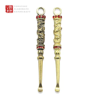 

2pcs/lots Smoking Accessories cheap gold Metal Spoon Use For Sniffer Snorter HOOVER HOOTEER Snuff Snorter Powder Spoon