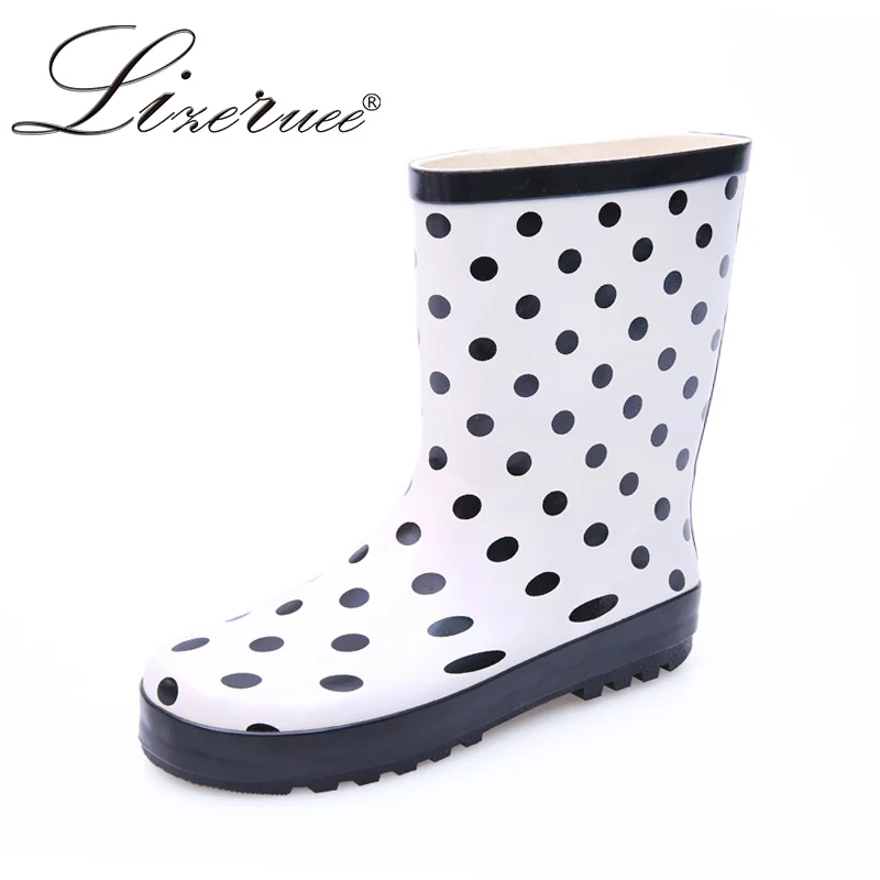 

New Design Mild-Calf Ladies Rubber Rainboots Rain Boots Women Waterproof 2019 Botas De Lluvia Para Mujer Agua Mujer WS643