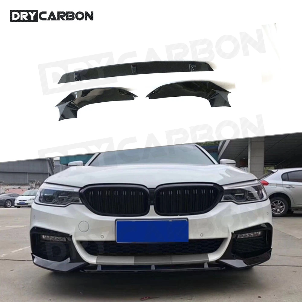 ABS Material Front Bumper Lip Spoiler Splitters for BMW 5 Series G30 G38 M Sport 2017-2019 Head Chin Shovel Trims Car Styling