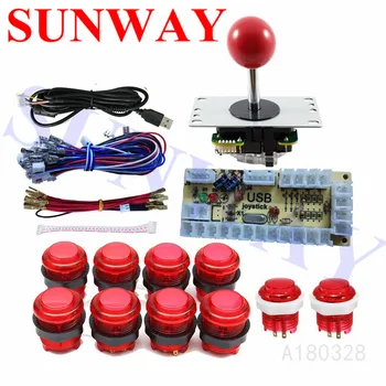 

DIY Arcade Joystick Illuminated Button Kit USB Encoder To PC Arcade Controls Games + 10 x 5V led Arcade Buttons + 5Pin Joystick