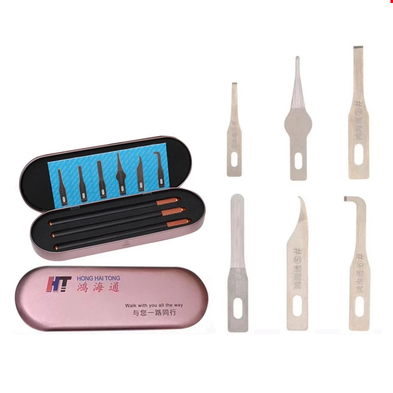 

Phone IC Chip Repair Hand Polished Blade Kit Motherboard Upper Lower Separating Pry Knife CPU NAND Flash BGA Glue Remove Tool