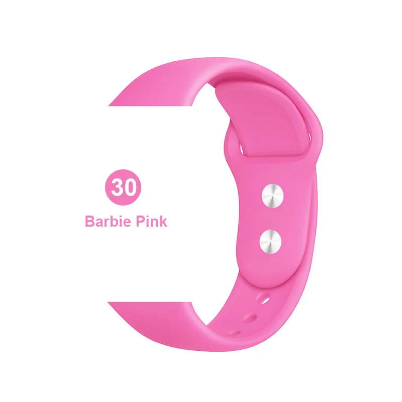 30 Силиконовый спортивный ремешок для часов Apple Watch 5 4 3 2 1 38 мм 42 мм ремешок для часов iwatch 40 мм 44 мм силиконовый браслет - Цвет ремешка: 30