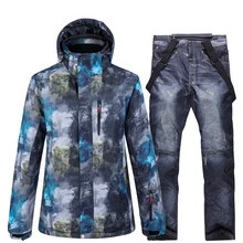30 мужской зимний костюм 10k водонепроницаемая ветрозащитная зимняя верхняя одежда для сноуборда лыжная куртка+ нагрудники зимние штаны для мужчин