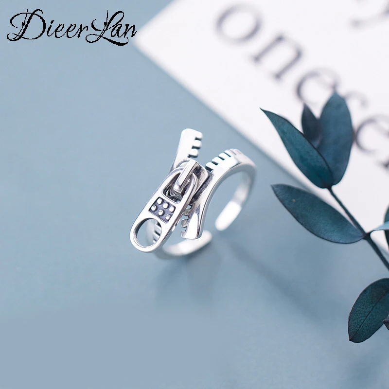 Punk New Zipper Rings For Women Adjustable Size Finger Ring Fashion Jewelry