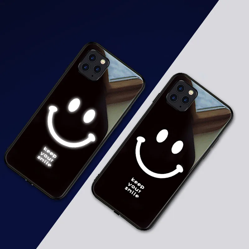 

Yagoo Smart LED Glowing Phone Case For Apple iPhone 11 Pro X XS XR MAX 6 6S 7 8 Plus Cases Back Cover Funda Luxury Silicone