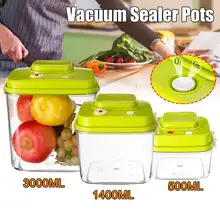 3 вида вакуумных контейнеров вакуумное сохранение свежести может влагостойкий чайник пищевой уплотнитель горшок вакуумный упаковщик горшки для запечатывания еды s