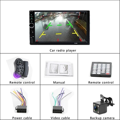 With 4 LED Camera 2 Din 7 дюймов ЖК-плеер с сенсорным экраном Bluetooth автомобильный радиоприемник автомобильный аудио поддержка камеры заднего вида пульт дистанционного управления - Цвет: With 4 LED Camera