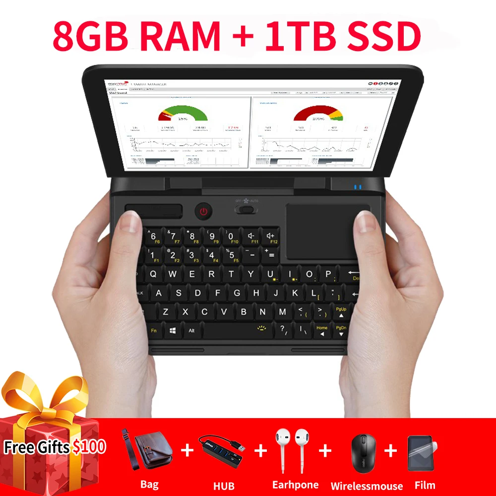  GPD MicroPC Micro PC Mini PC Computer Windows 10 6GB RAM 128GB SSD WIFI Bluetooth Tasche Mini Tragb