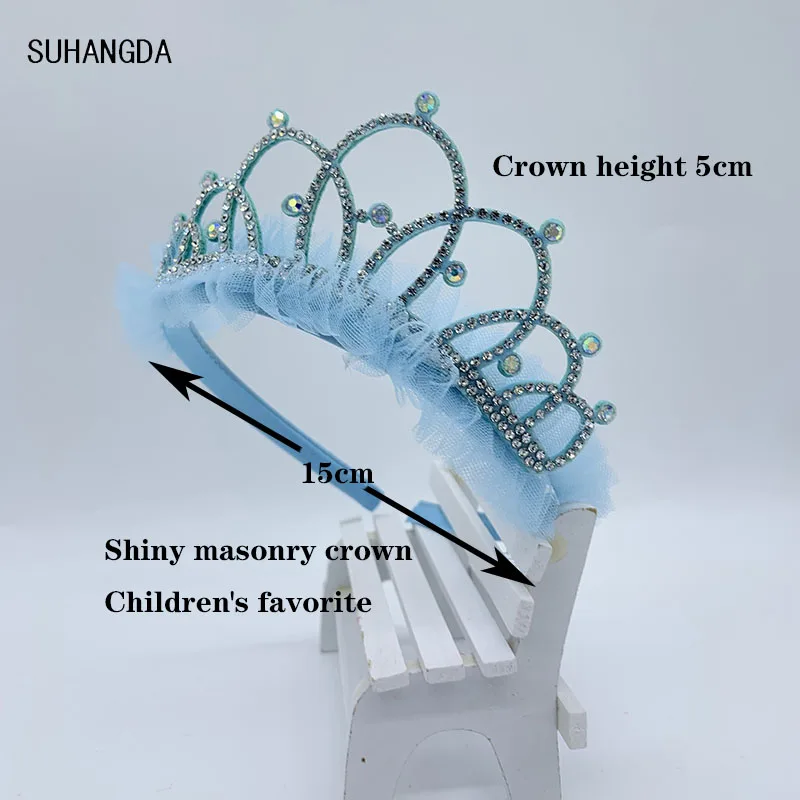 Стиль, стразы, блестящая корона, повязка на голову, повязка на голову, аксессуары для волос, повязка на голову в форме тиары принцессы, детские головные уборы, вечерние