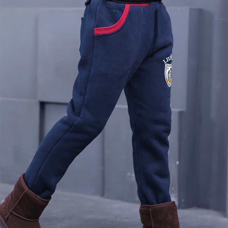 High quality warm velvet winter leggings for boys kids elastice waist fashion pants boys trousers children winter leggings