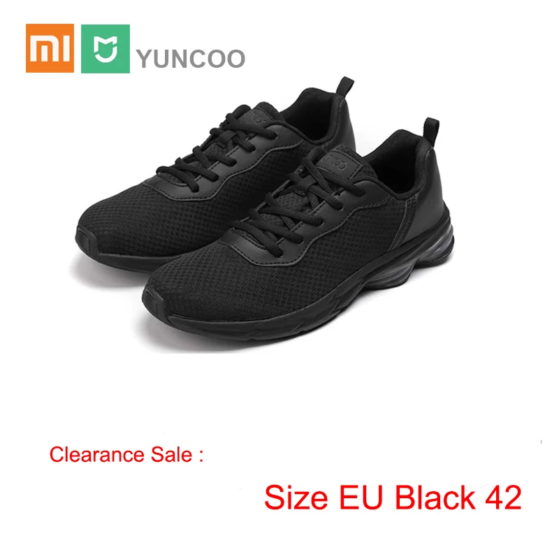 Xiaomi MIJIA EUR39-44 размера плюс спортивная обувь амортизатор Freetie Повседневные Дышащие Беговые женские мужские спортивные кроссовки - Цвет: Yuncoo Black 42