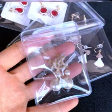 

Transparent PVC Jewelry Pouches Bags Clear Anti-Oxidation Zip Lock Earring Pendant Necklace Bracelet Storage Holder