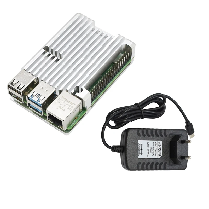 Для Raspberry Pi 4B 2G Оперативная память DIY Kit Поддержка 2,4/5,0 ГГц WI-FI Bluetooth 5,0 с Алюминий CNC сплав защитные Серебряный чехол 5V 3A