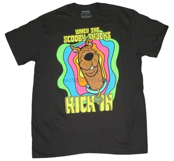 

New Men Scooby Doo When The Scooby Snacks Kick In Vintage Graphic T shirt Tee
