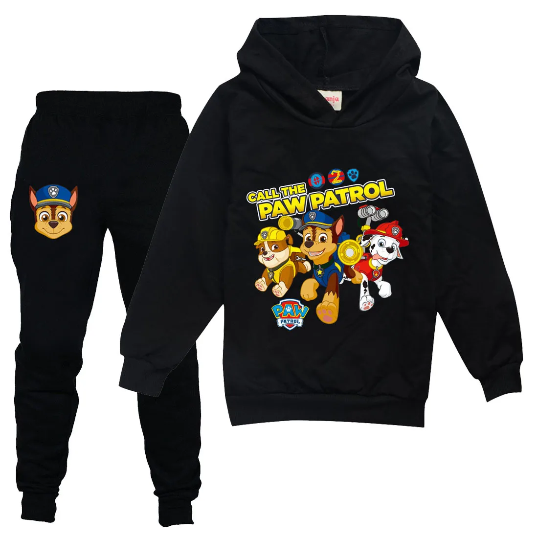 PAW PATROL Sudadera con capucha y pantalones para niños, conjunto de ropa de 2 uds., pantalones de sudadera, varios colores, primavera otoño|set de -