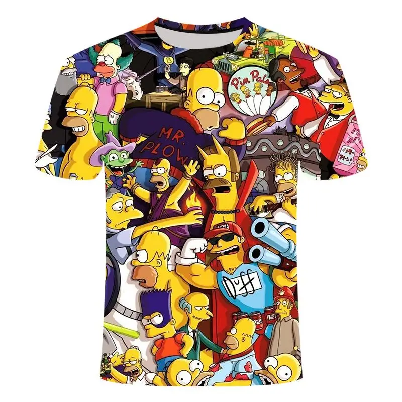 

Simpsons 3d animation printed male t-shirts for kids with round neck and short sleeves summer funny kid Asian sizes s-6xl