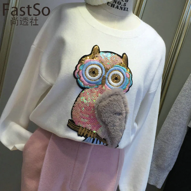 Большой размер с бисером сова ткань аппликация сделай сам вышивка пайетки патчи