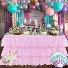 HobbyLane 3 слоя элегантная юбка стола для свадебной вечеринки Baby Shower украшение дома Рождественская скатерть