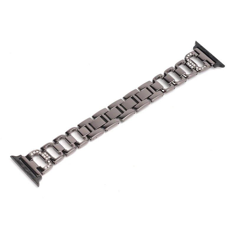 

Stainless Steel Wrist Watchband for Apple Watch 6 SE 5 4 3 2 1 38 40 42 44 iwatch Metal Strap Bracelet with Dismond Mounted.