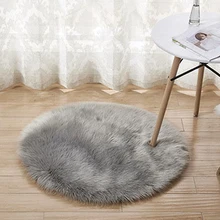 Круглый меховой коврик из мягкой искусственной шерсти, коврик для спальни, Чехол для стула, пушистые ковры для гостиной, коврик для пола, коврик для сиденья, домашний декор