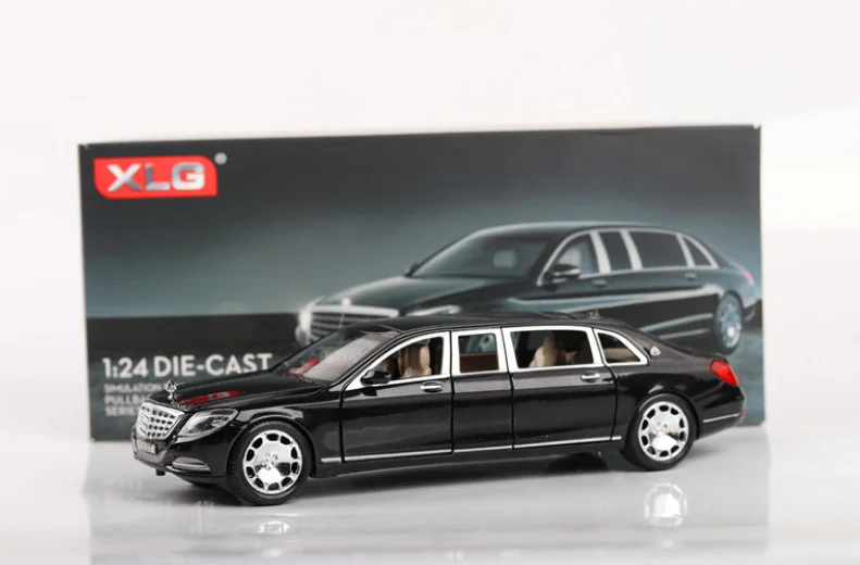 1:24 Diecasts& игрушечные транспортные средства Maybach S600 удлиненная модель автомобиля коллекция автомобиля игрушки для мальчика Детский подарок brinquedos - Цвет: black with box