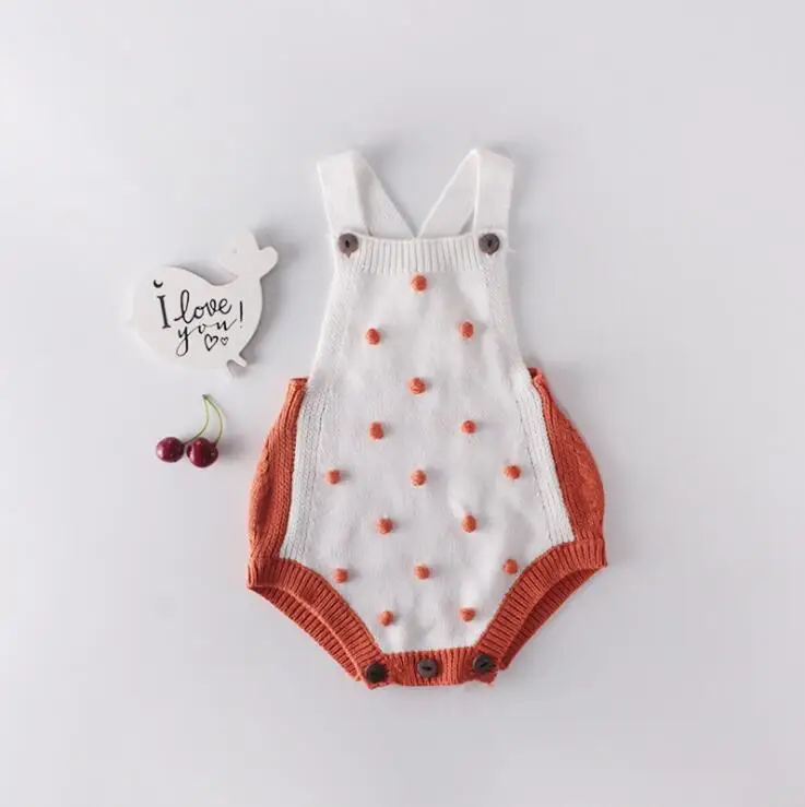 82084orange Весенняя детская одежда, треугольный комбинезон, От 0 до 2 лет, вязаный свитер для малышей, комбинезон с сумкой - Цвет: 82084orange