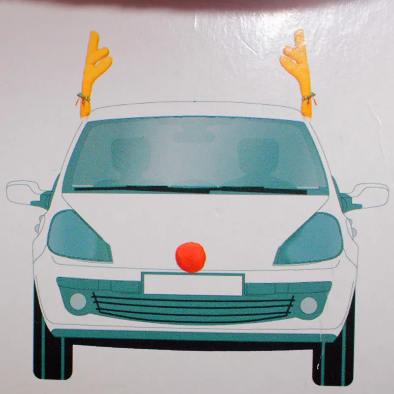 Дом Navidad Рождественская вечеринка Забавный автомобиль Декор Игрушка окна северный олень рога лося домашняя Рождественская вечеринка украшение