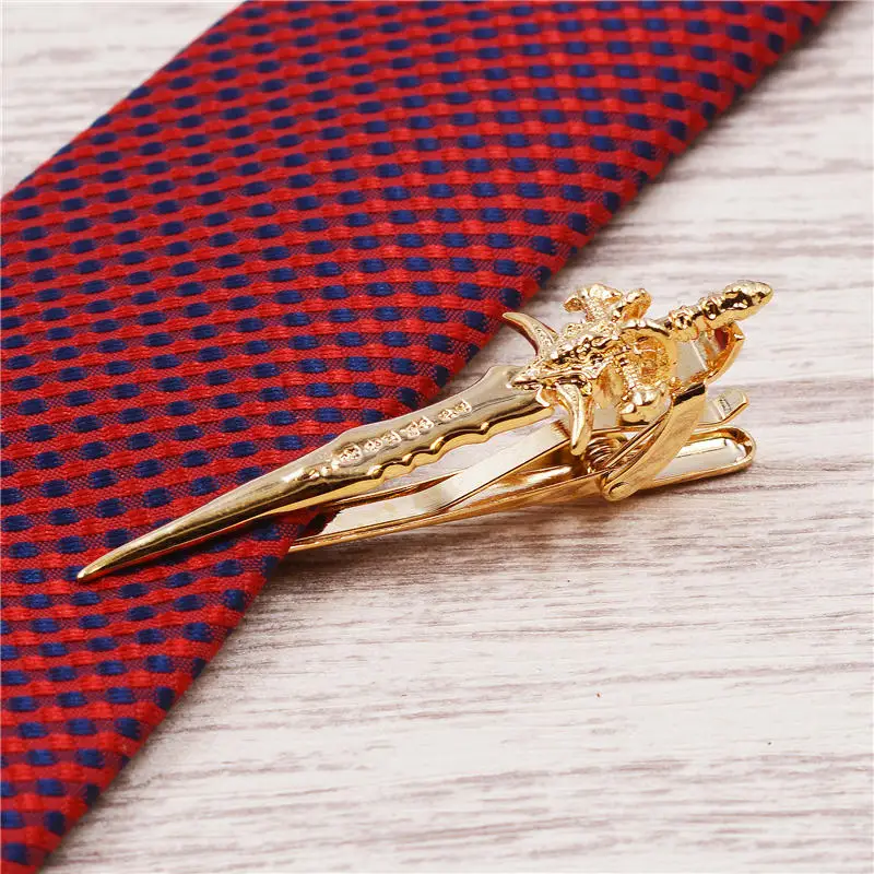 Высокое качество зажим для галстука мечи ножницы Крючки ручки мужские галстуки джентльмен Медь Элегантный галстук пряжка зажим T004 - Окраска металла: gold