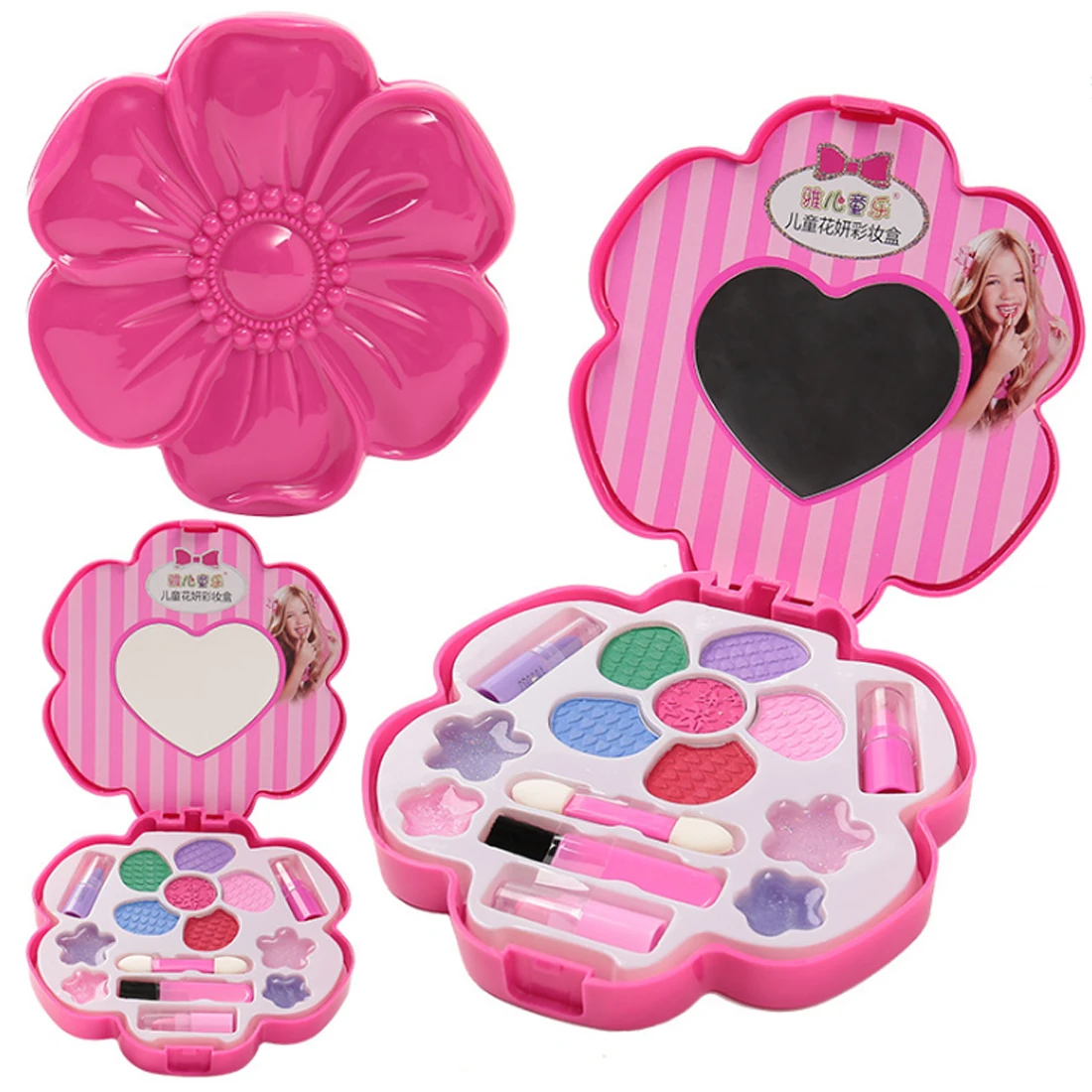 

Rowsfire Children Make-Up Pretend Play Make Up Storage Box Cosmetic Organizer Box