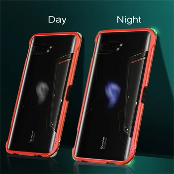 

For ASUS ROG2 Mobile Phone Case Metal Frame Hard Shell Rog2 Game Phone Breathable Heat Dissipation Glare Phone Cover