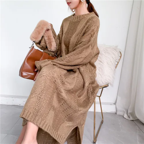 khaki SuperAen, осень и зима, новинка, пуловеры, свитер для женщин, дикие, повседневные, свободные, плюс размер, женские свитера, модная женская одежда - Цвет: khaki