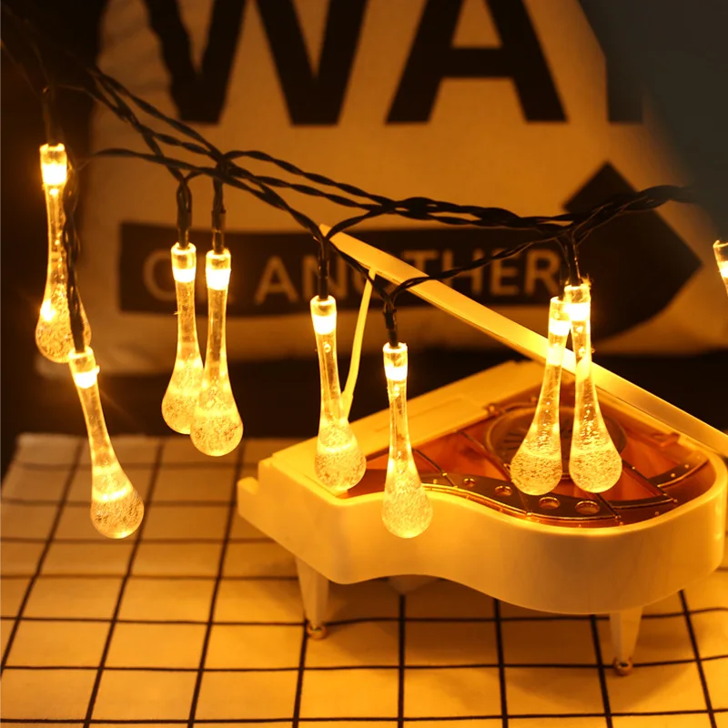 

LED Solar Bubble Water Droplet Lighting Chain Pendant Creative Foreign Trade Export Holiday Lights LED Bed & Breakfast Quiet Bar