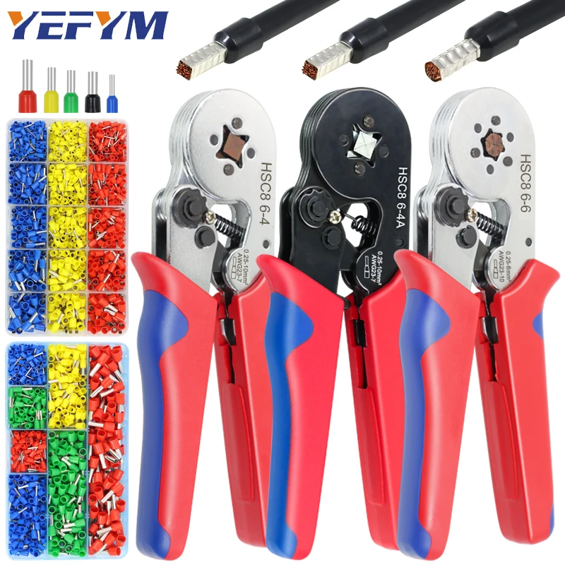 Tubular Terminal Crimping Tools Mini Electrical Pliers Hsc8 6-4a/6-4 0.25-10mm²  23-7awg 6-6 0.25-6mm² High Precision Clamp Sets - Pliers - AliExpress