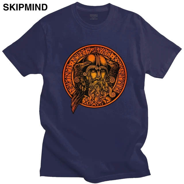 Handsome Men T Shirts Viking Odin Short Sleeve 100% Cotton Tee Round Neck Graphic God Mythology T shirt Merch|T-Shirts| - AliExpress