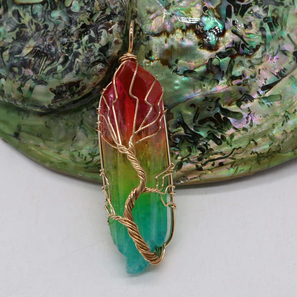 8PCS Wholesale Natural Semi-precious Stone Irregular Shape Winding Pendant Making DIY Necklace Earrings Charms Jewelry Gifts